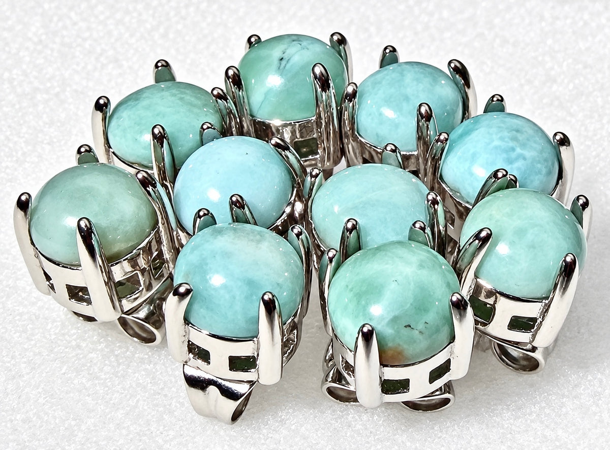 Wholesale Lot 5 Pairs Natural Larimar Earring Stud 6mm round Crystal Healing