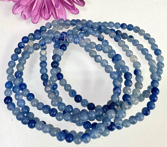 Wholesale Lot 6 Pcs Natural Blue Aventurine 4mm 7.5” Crystal Healing Stretch Bracelet