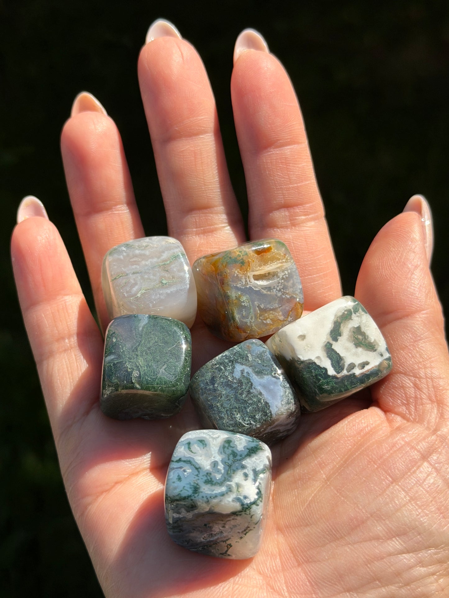 2 lbs Natural Moss Agate Cube Crystal Healing Energy