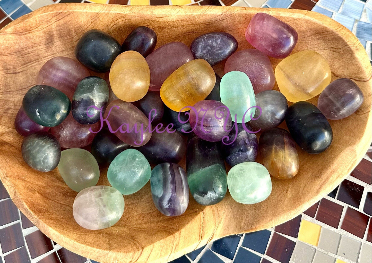 Wholesale Lot 2 Lbs Natural Candy Rainbow Fluorite Tumble Natural Healing Energy Nice Quality