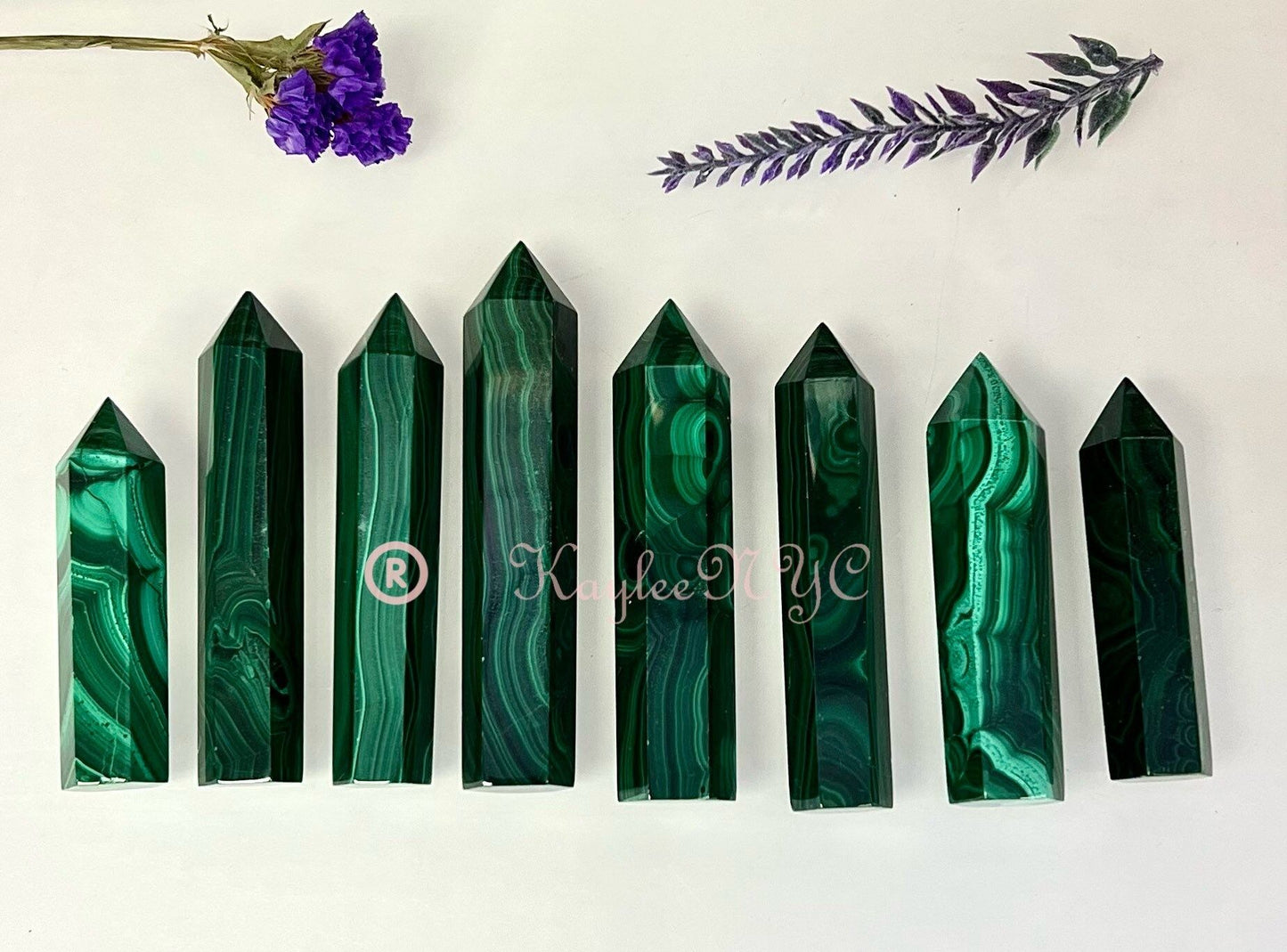 Wholesale Lot 1 lb Natural Malachite Tower Obelisk Point Crystal Energy Healing