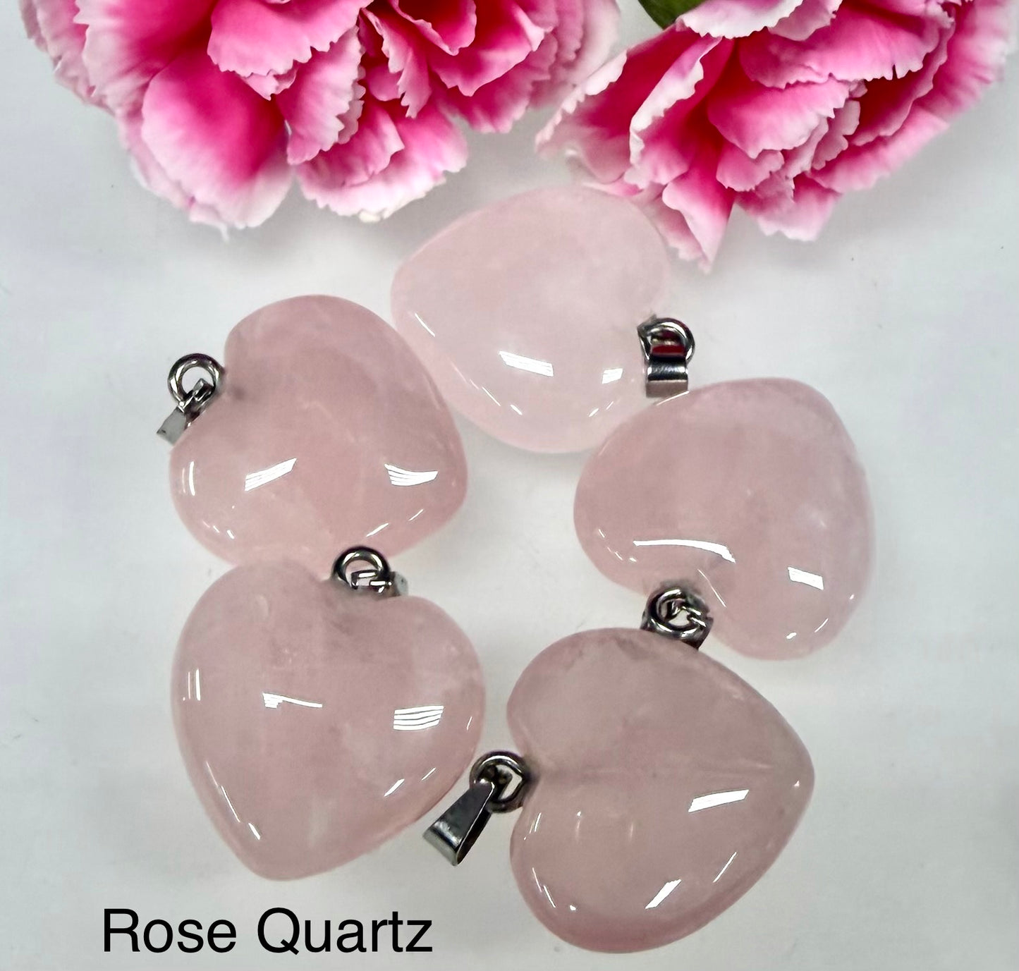 Wholesale Lot 15 Pcs Natural Crystal 2 cm Heart Pendant Healing Energy