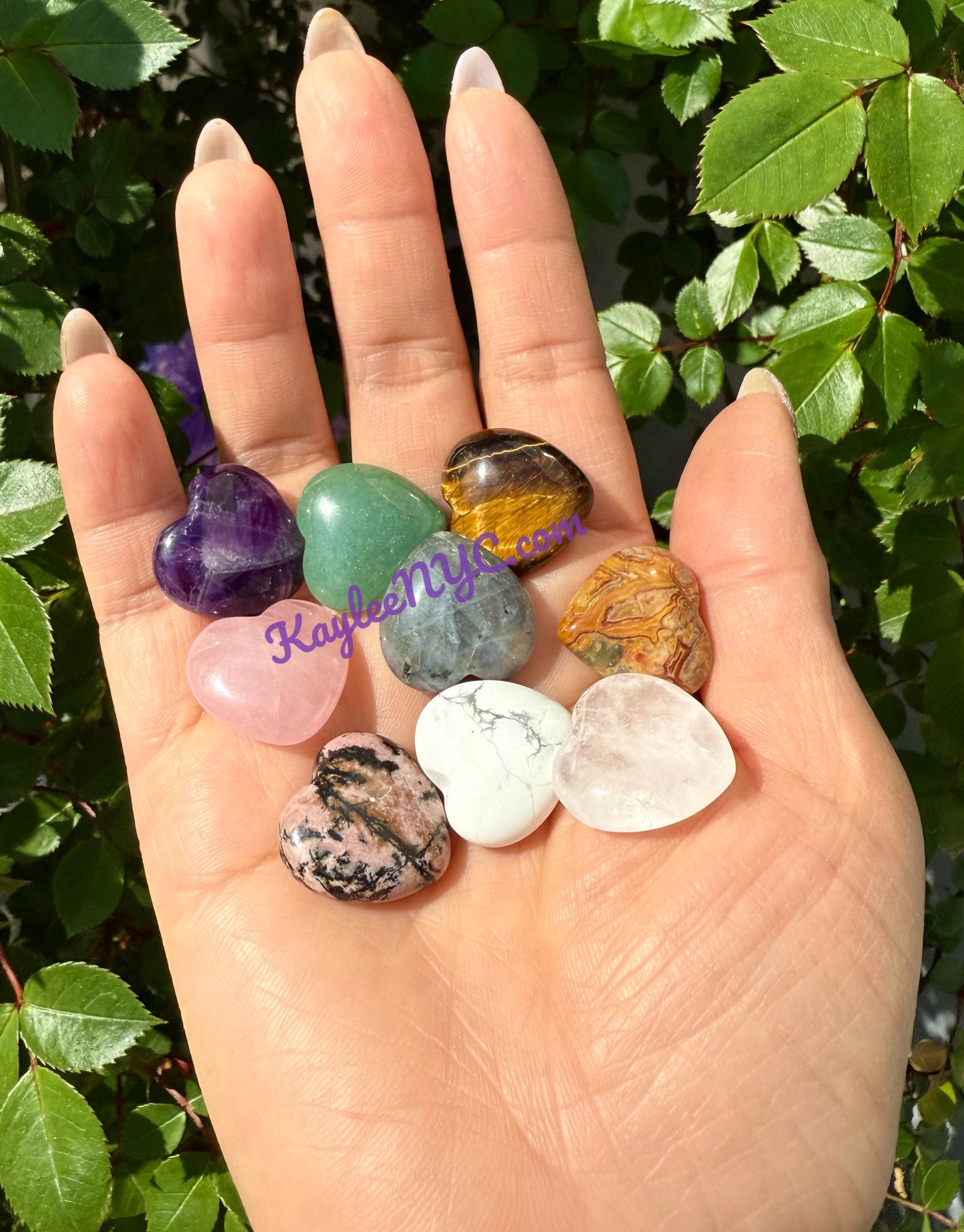 Wholesale Lot 30 Pcs 20mm Mix Crystal Hearts Nice Quality Healing Energy
