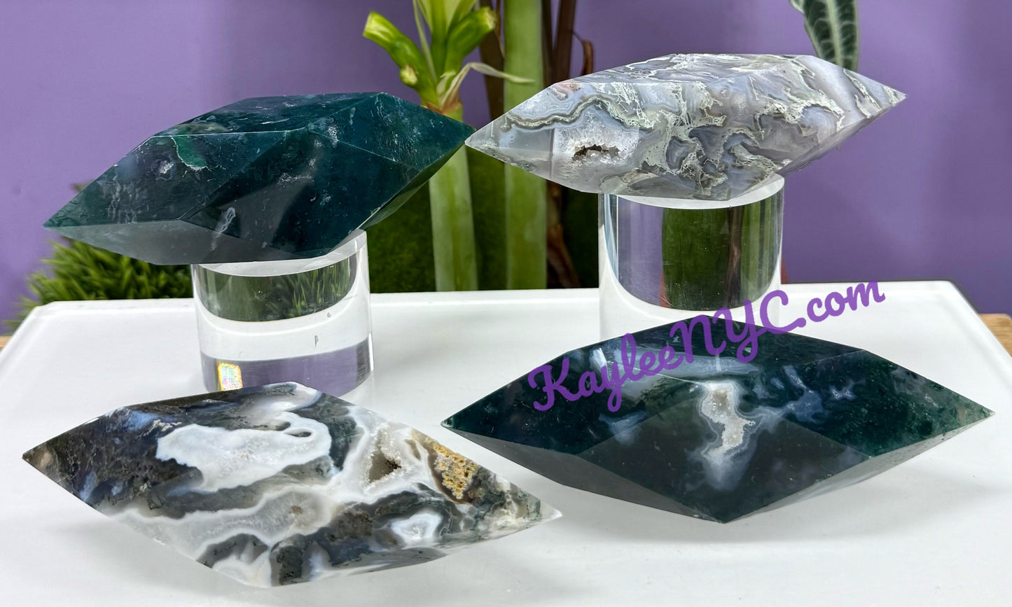 Wholesale Lot 4-5 pcs Natural Moss Agate Prism Crystal Healing Quality