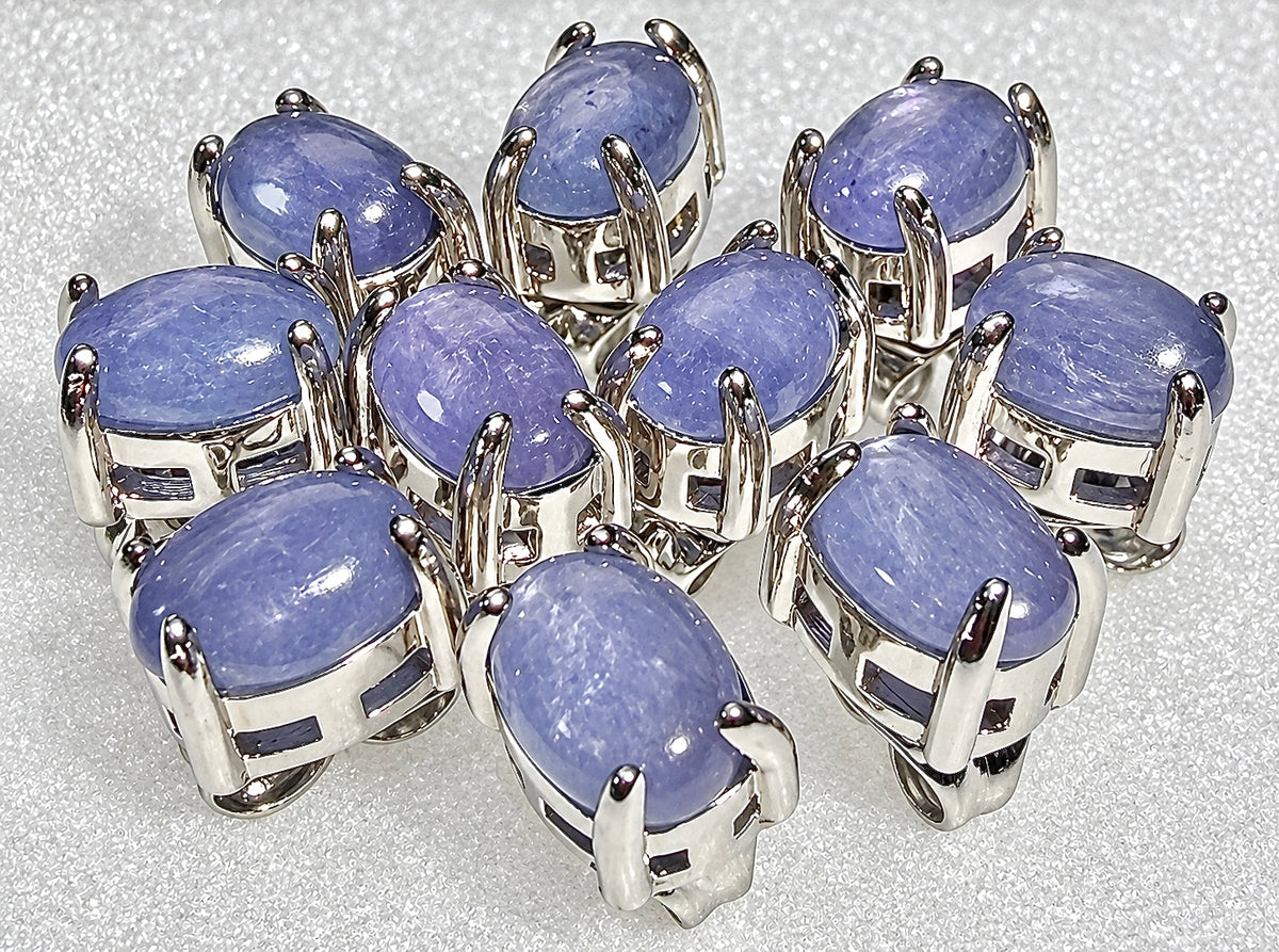 Wholesale Lot 5 Pairs Natural Tanzanite Earring Studs 5x7mm