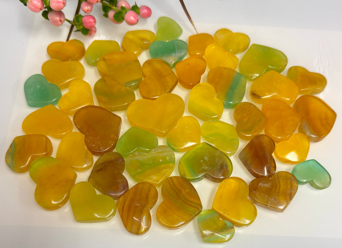 Wholesale 2 lbs Lot Natural Candy Fluorite Heart Crystal Energy