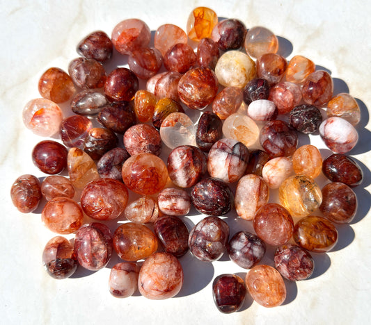 2 lbs Natural Hematoid aka Fire Quartz Tumble