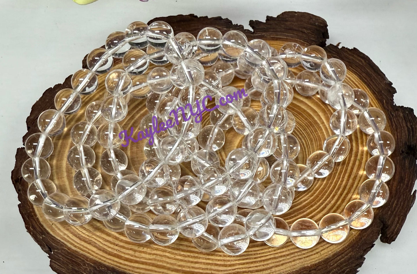 Wholesale Lot 6 Pcs Natural Clear Quartz 10mm 8” Crystal Healing Stretch Bracelet