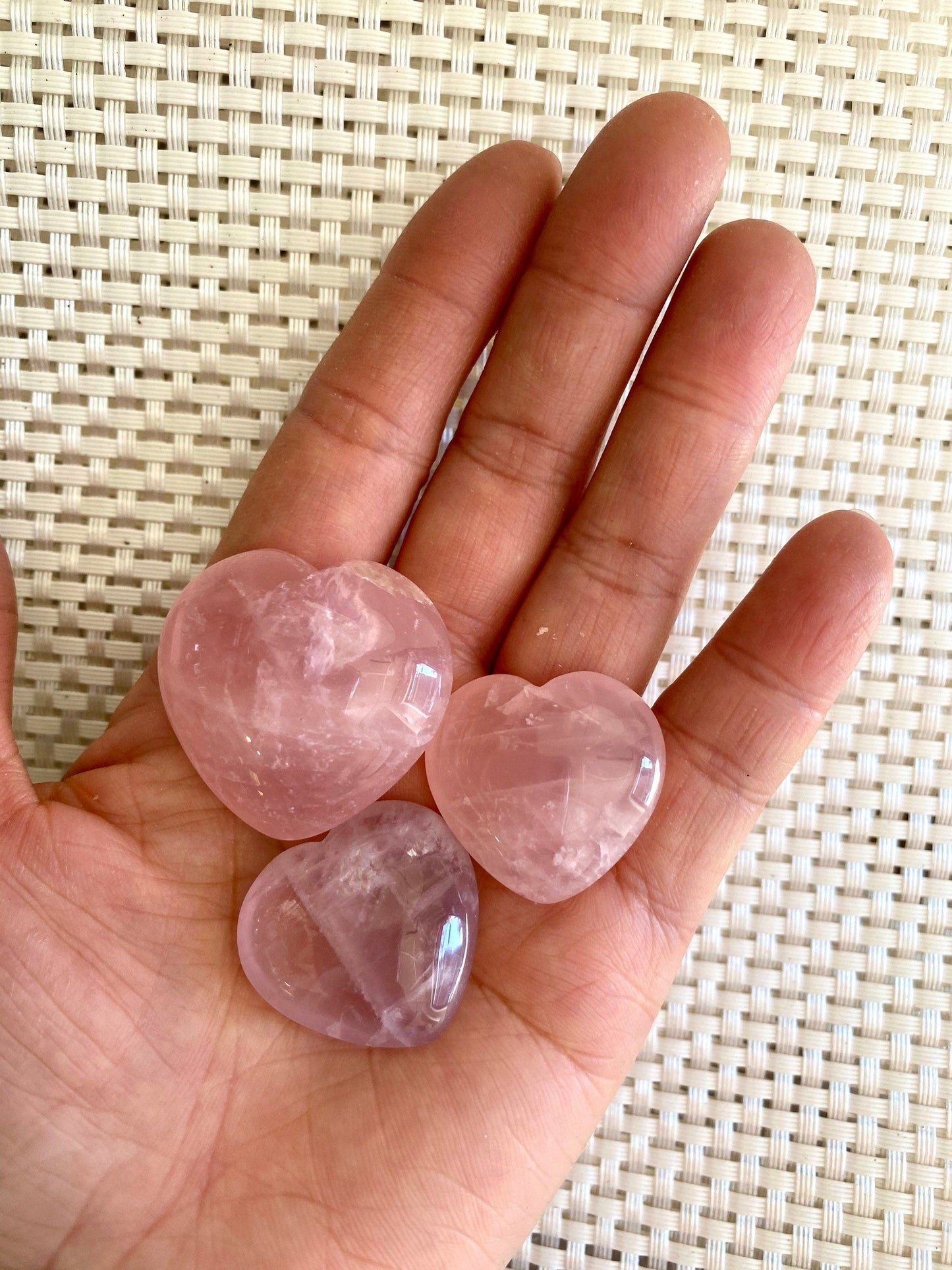 Wholesale Lot 1 lb Natural Rose Quartz Heart Crystal Quality Healing