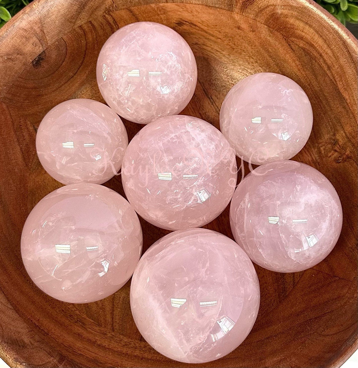 Wholesale Lot 7 PCs Natural Rose Quartz Spheres Crystal Ball very nice quality 4.8-5lbs