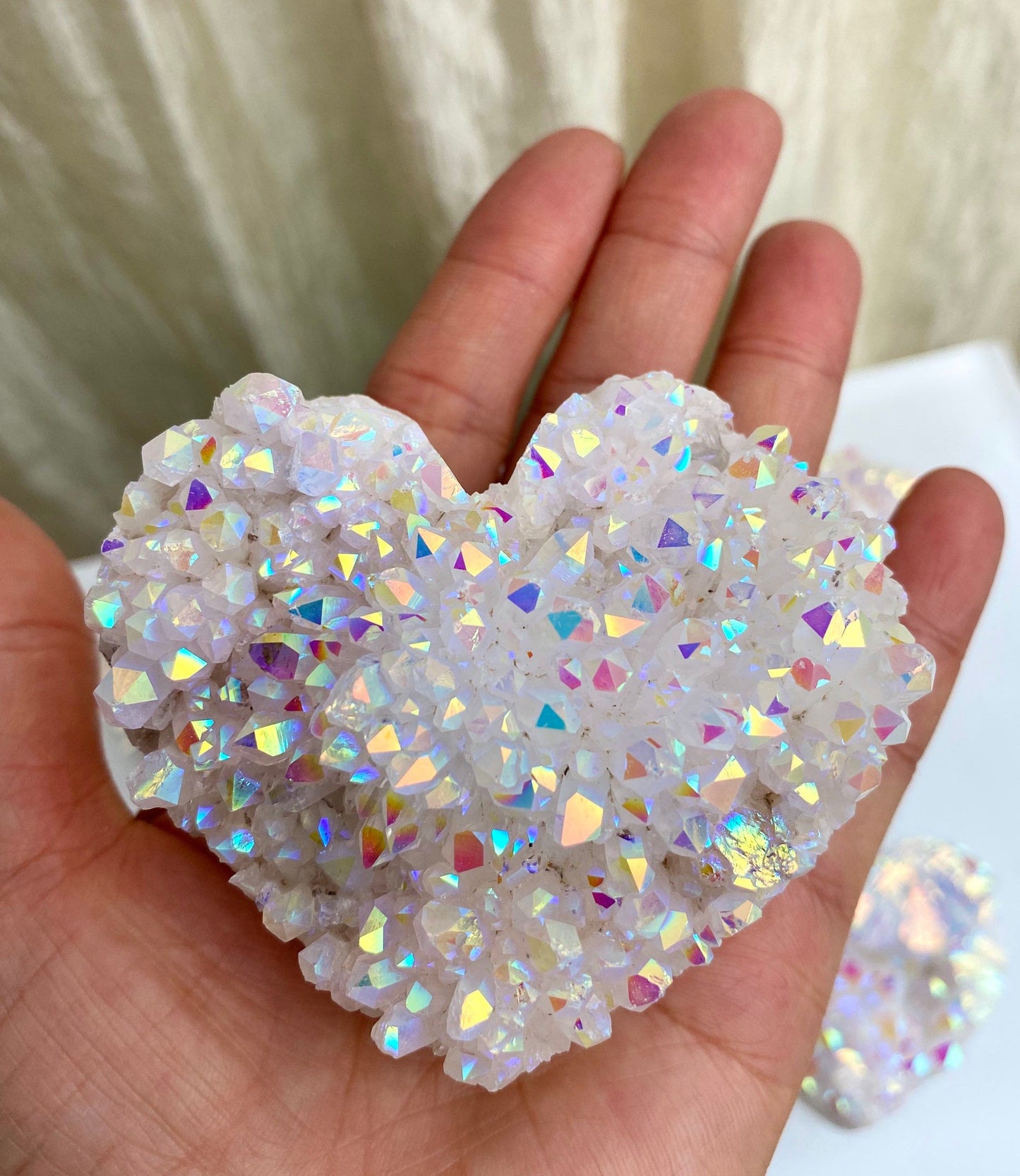 Wholesale Lot 7-12 pcs Angel Aura Quartz Cluster  Heart Crystal Raw Nice Quality