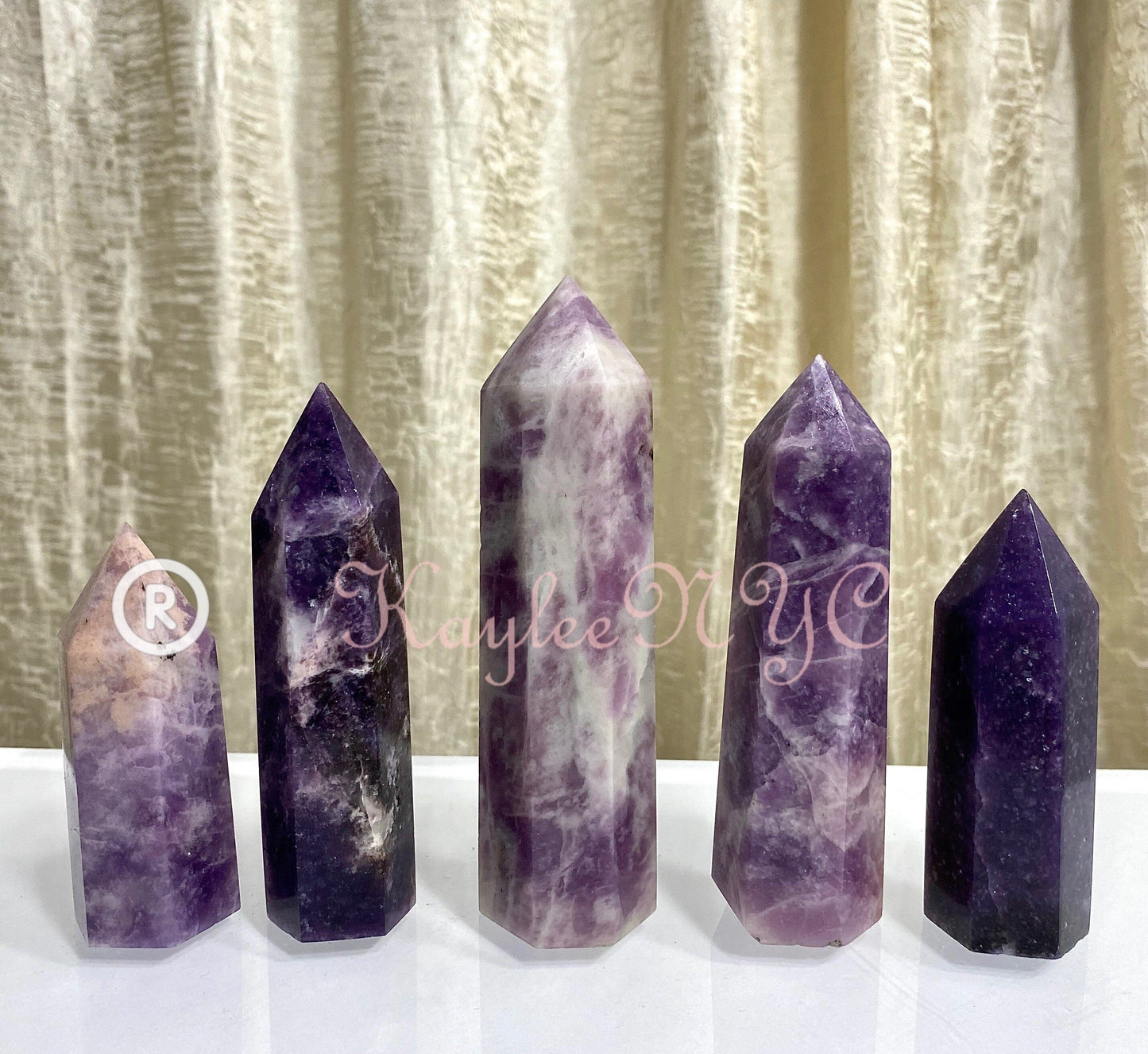 Wholesale Lot 1 lb Natural Lepidolite Tower Obelisk Point Wand Crystal Energy Healing