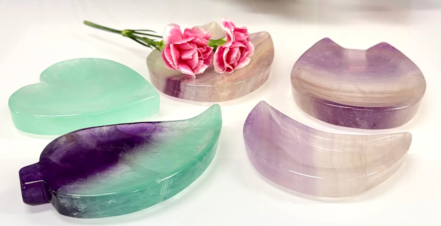 Wholesale Lot 5-6 pcs Natural Fluorite mixed Bowls Crystal Healing Energy
