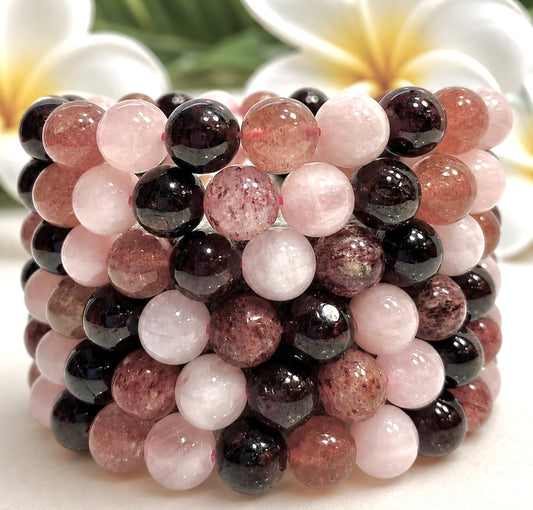 Wholesale 6 Pcs Natural Heart Chakra 8mm 7.5” Crystal Healing Stretch Bracelet