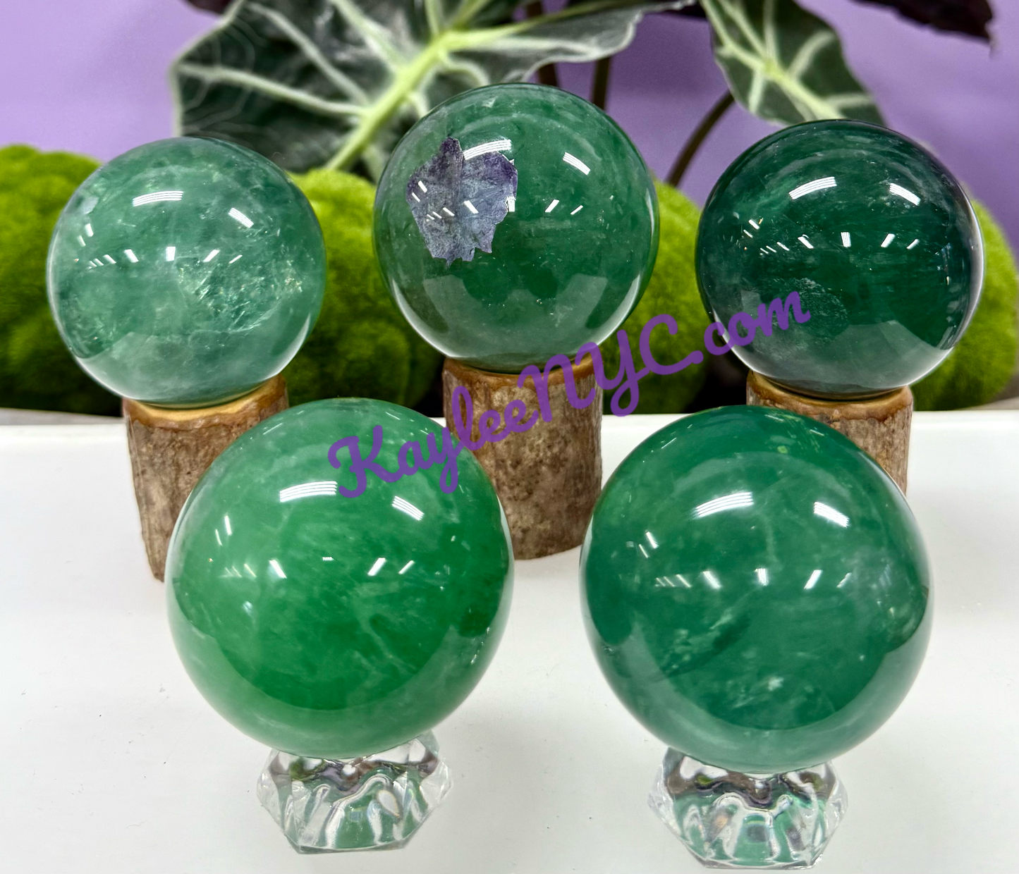 Wholesale Lot 4 to 5 Pcs Natural Green Fluorite Sphere Crystal Ball 3.9-4lbs Healing