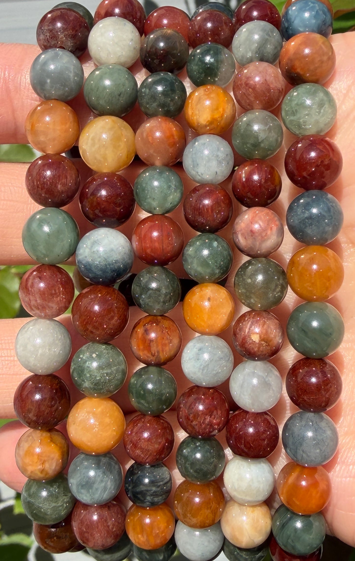 Wholesale 6 Pcs Natural Amphibole Quartz ~8mm 7.5” Crystal Healing Stretch Bracelet