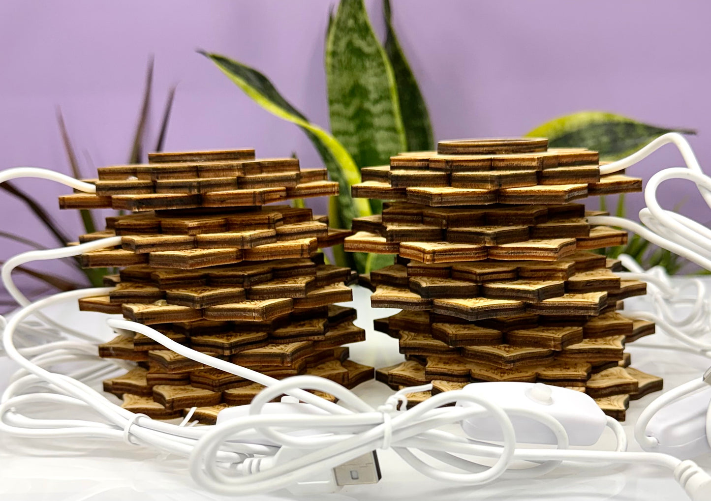 10 pcs PCs USB powered Wooden LED light stand 10cm Healing Energy