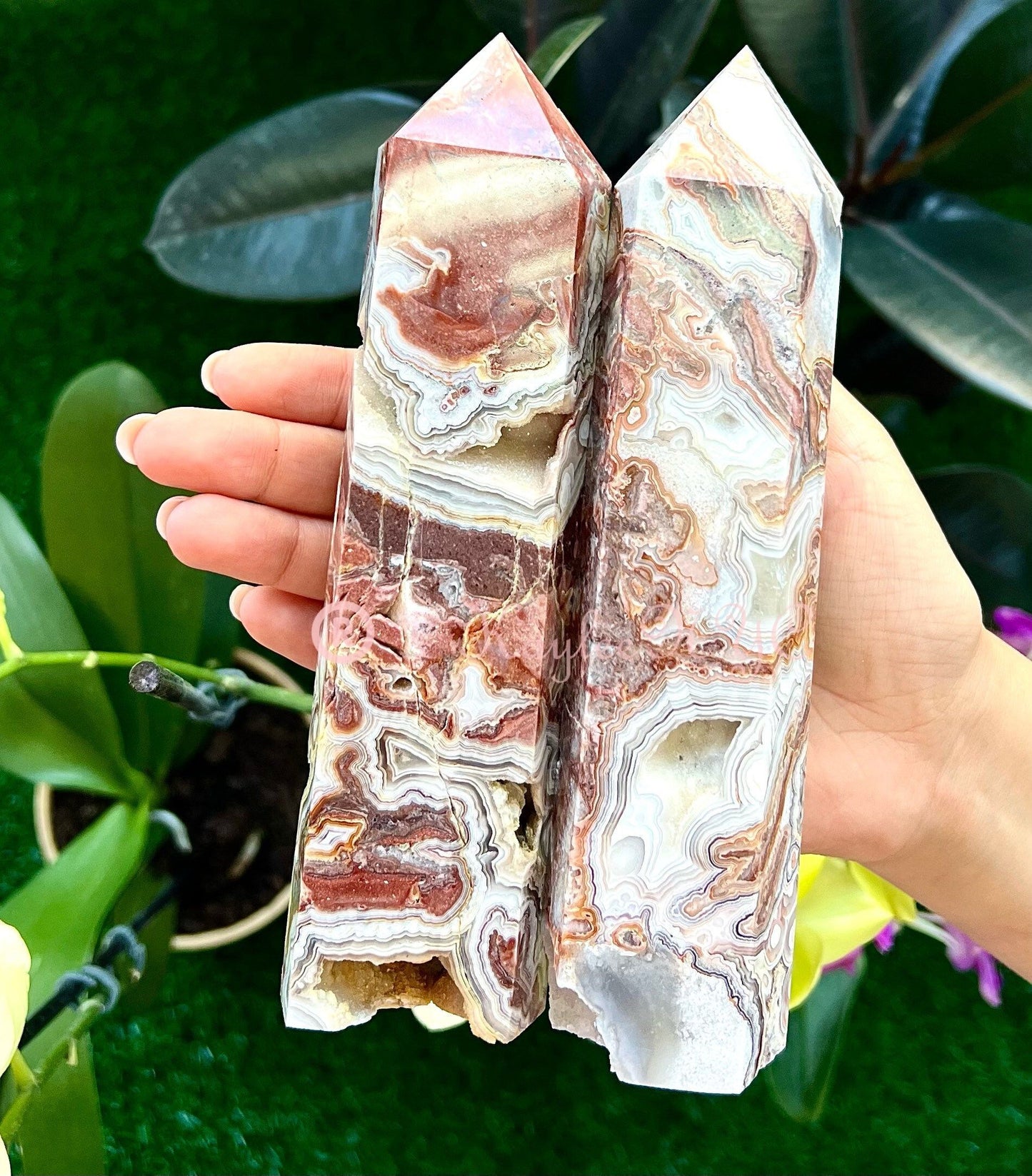 Wholesale Lot 3-4 PCs large Natural Mexican Red Crazy Lace Agate Obelisk Tower Point Crystal Healing