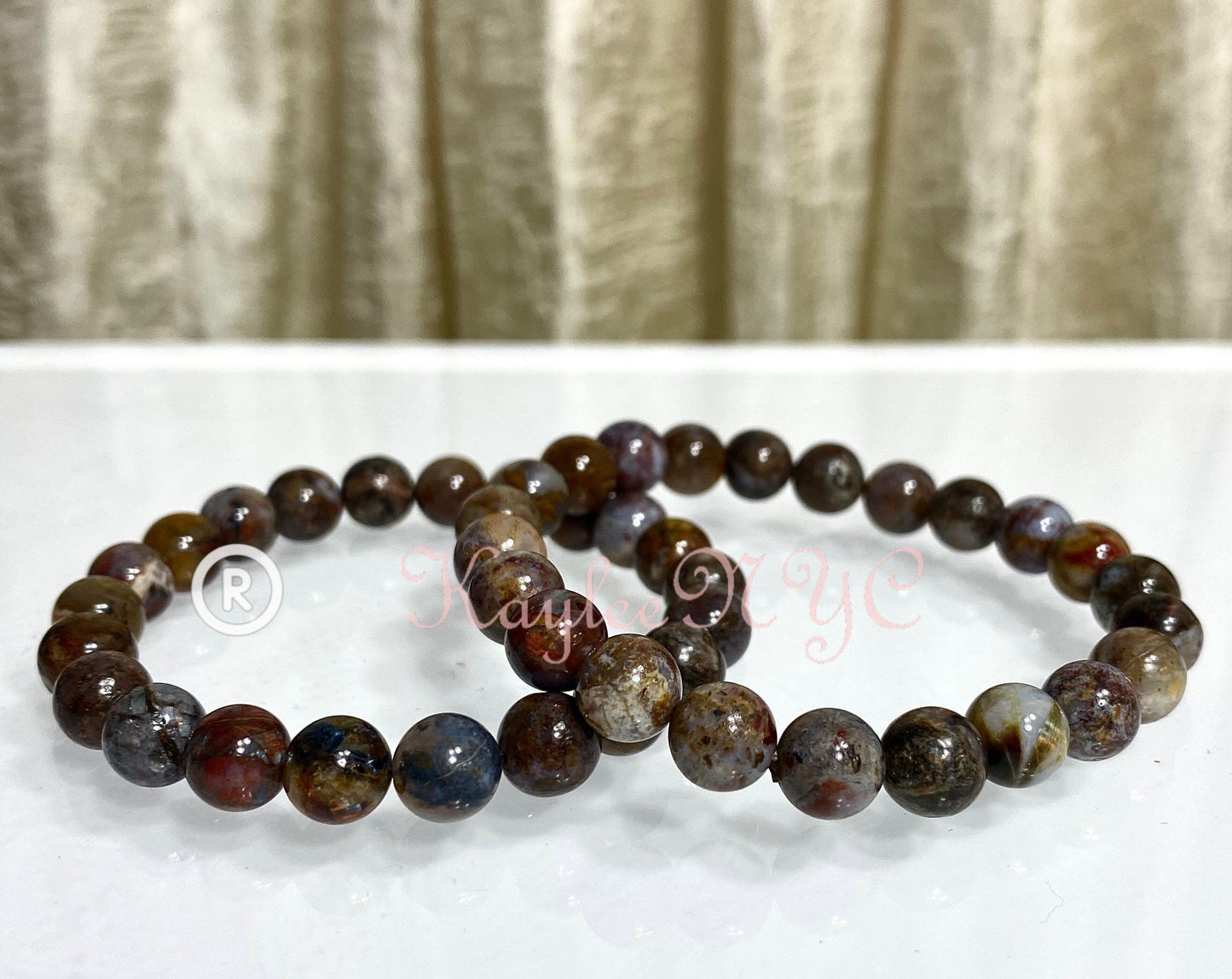 Wholesale 6 Pcs Natural Pietersite 8mm 7.5” Crystal Healing Stretch Bracelet