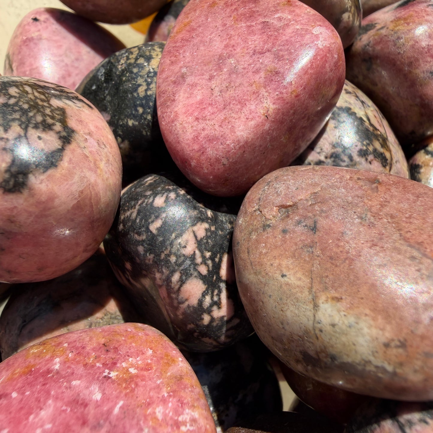 Wholesale Lot 2 Lbs Natural Rhodonite Tumble Healing Energy