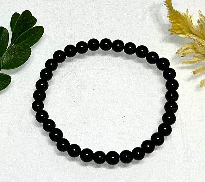 Wholesale 6 Pcs Natural Rainbow Obsidian 6mm 7.5” Crystal Healing Stretch Bracelet