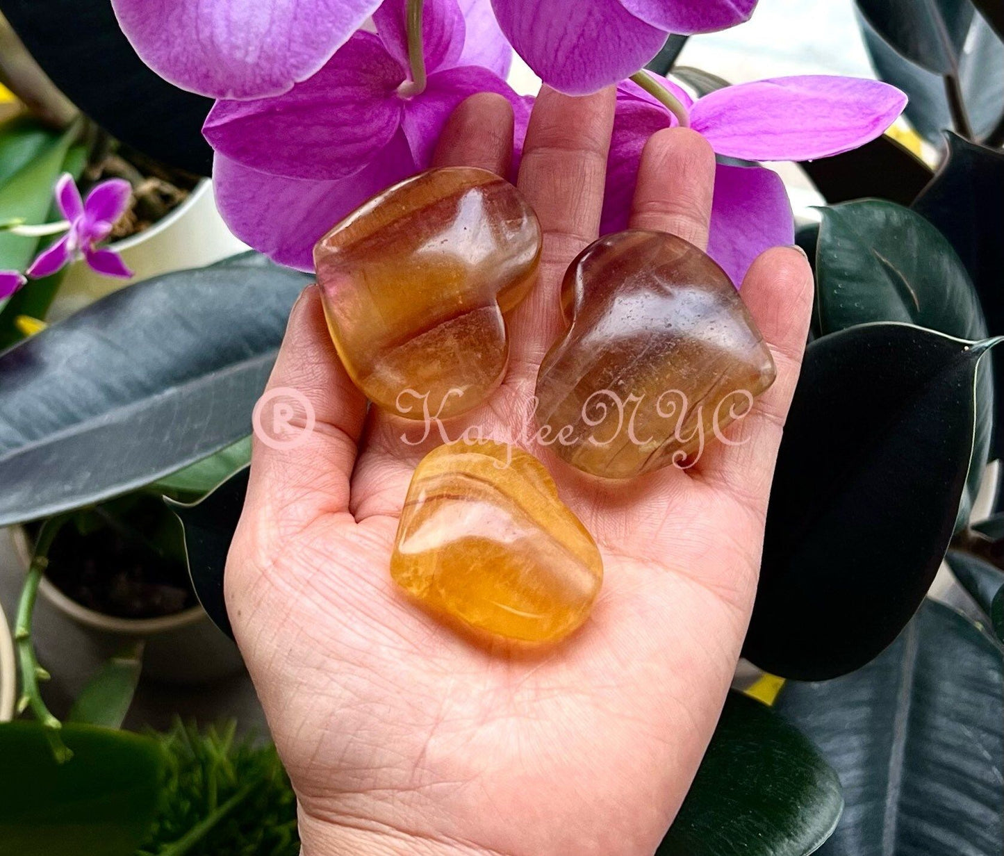 Wholesale Lot 2 lbs Natural Yellow Fluorite Crystal Heart Healing Energy