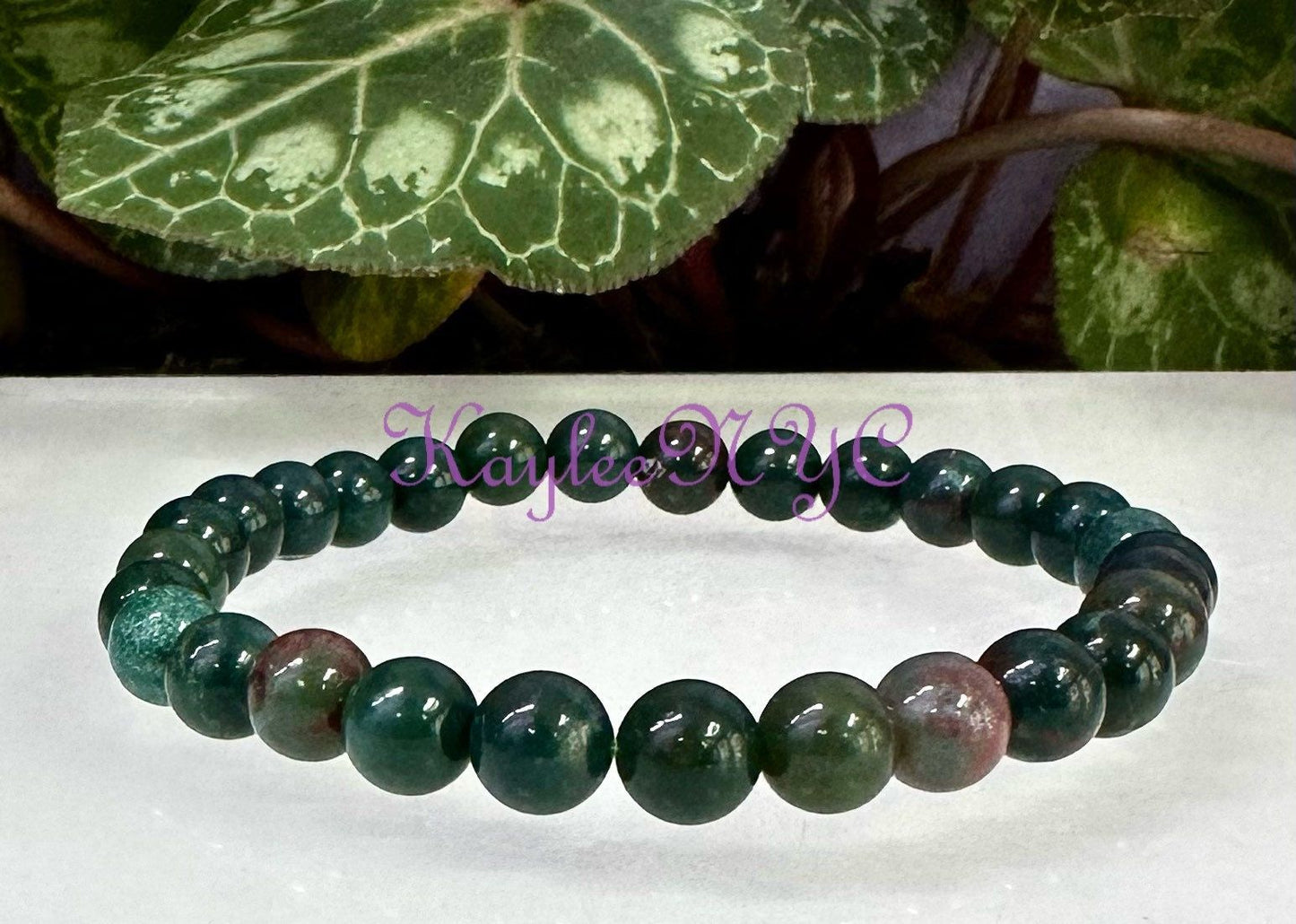 Wholesale Lot 6 Pcs Natural Bloodstone 6mm 7.5” Crystal Healing Stretch Bracelet