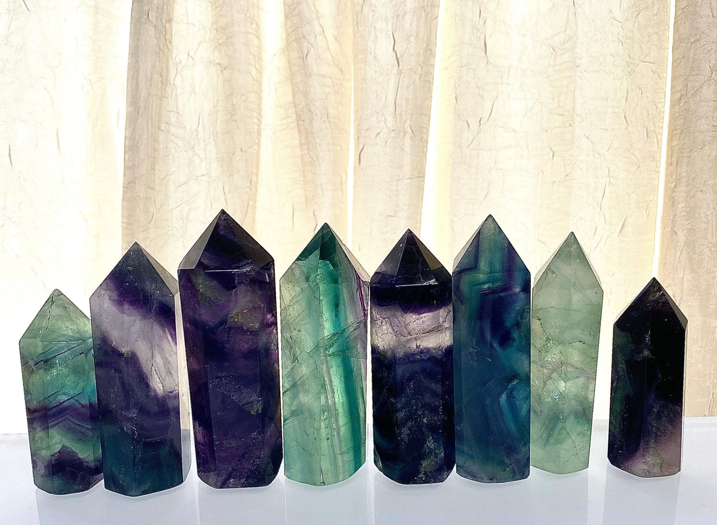 Wholesale Lot 2 Lbs Rainbow Fluorite Obelisk Point Crystal Natural Energy Tower