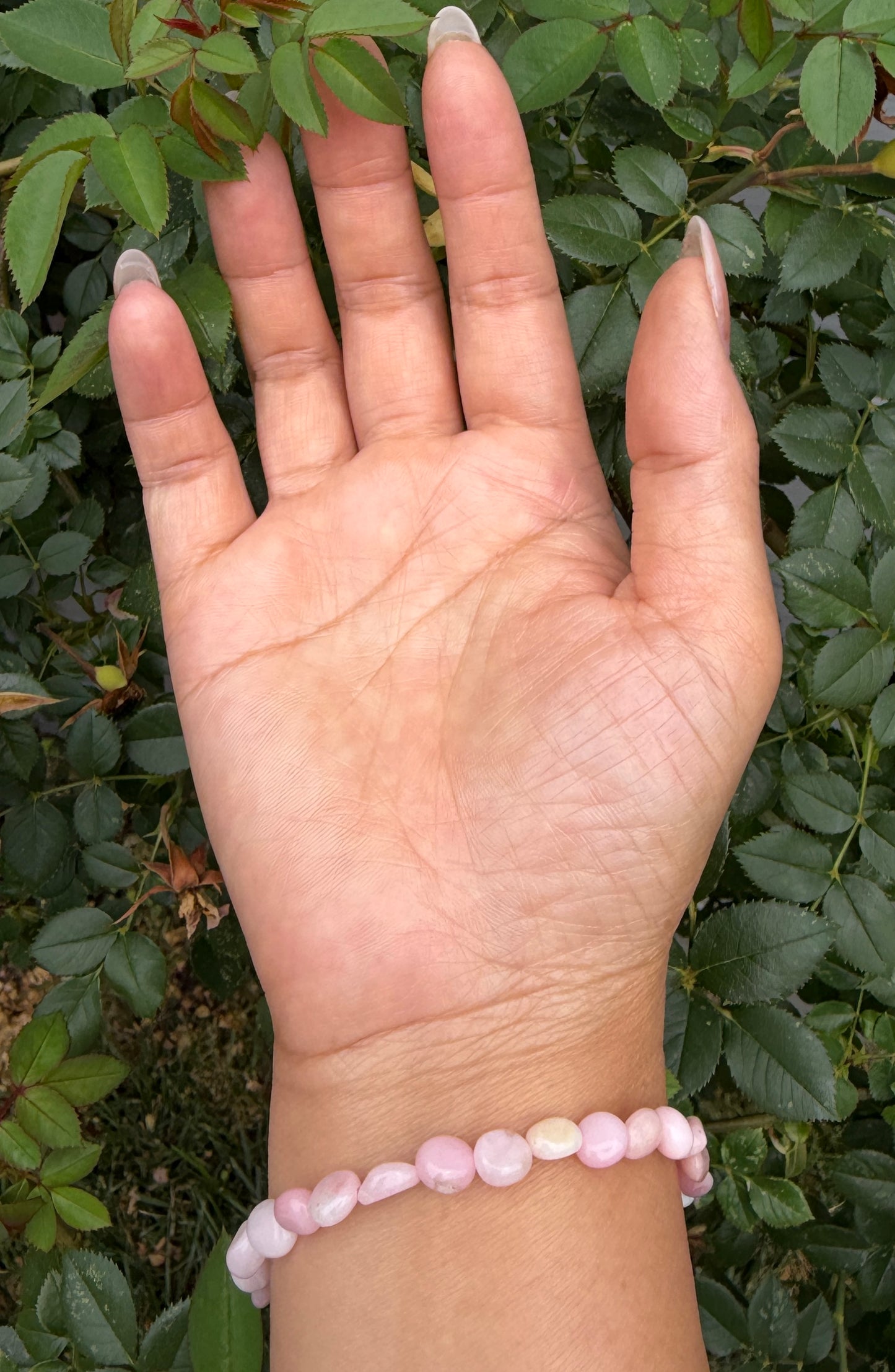 Wholesale 6 Pcs 6.5mmPink Opal Tumble Natural Crystal Healing Stretch Bracelet 7.5"