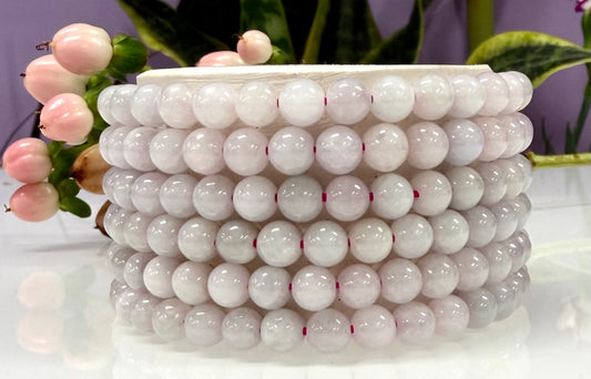 Wholesale 6 Pcs Natural Burma Pink Jade Jadeite 6mm 7.5” Crystal Healing Stretch Bracelet