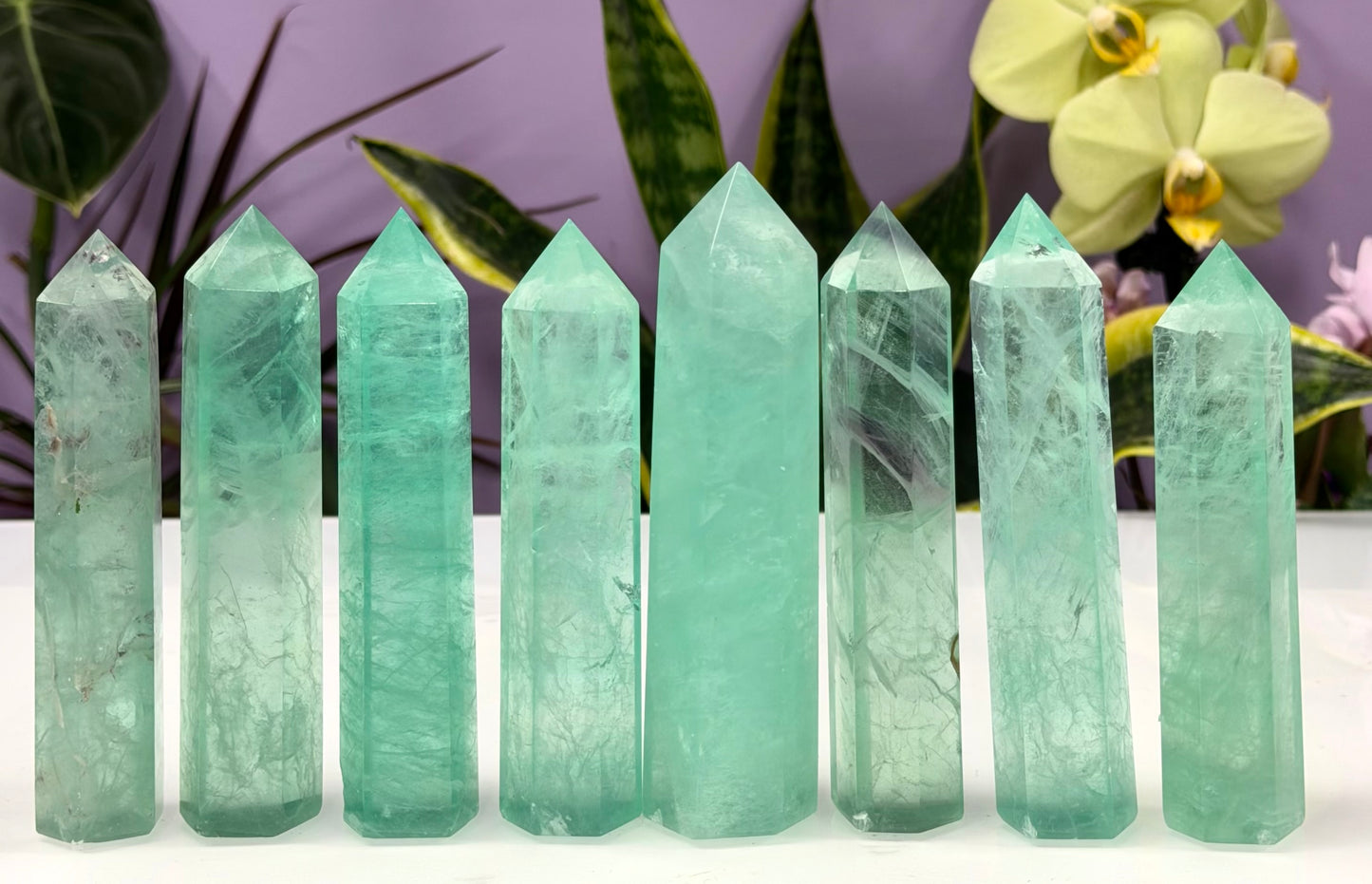 Wholesale Lot 2 lbs Natural Mint GreenFluorite Obelisk Tower Point Crystal Healing