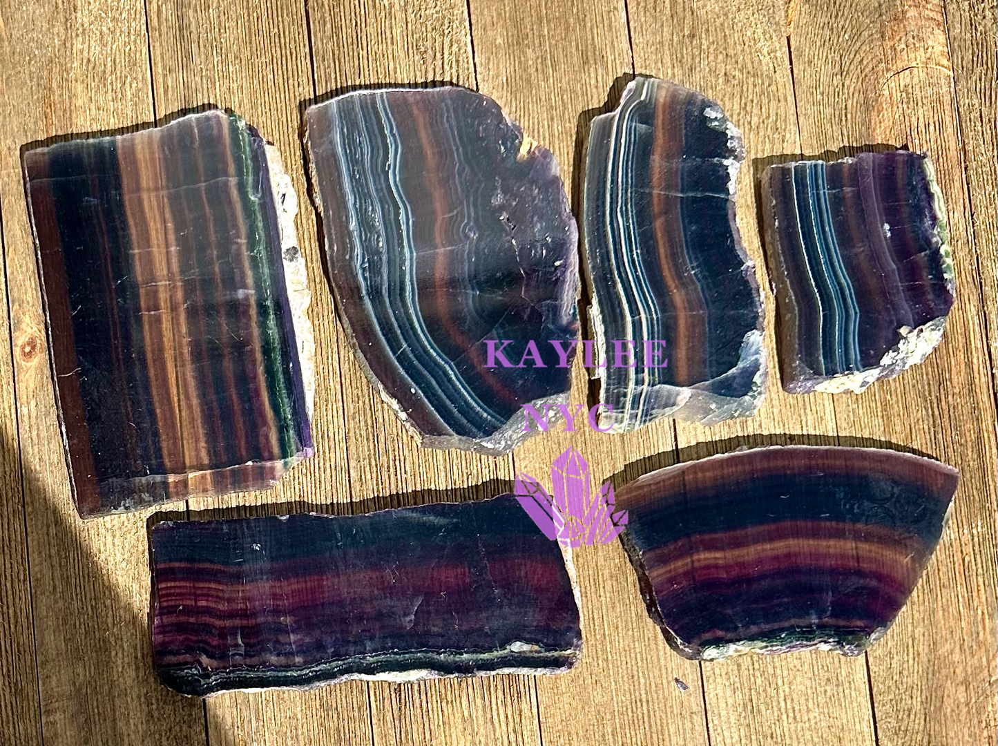 2 lbs Natural Rainbow Fluorite Slab