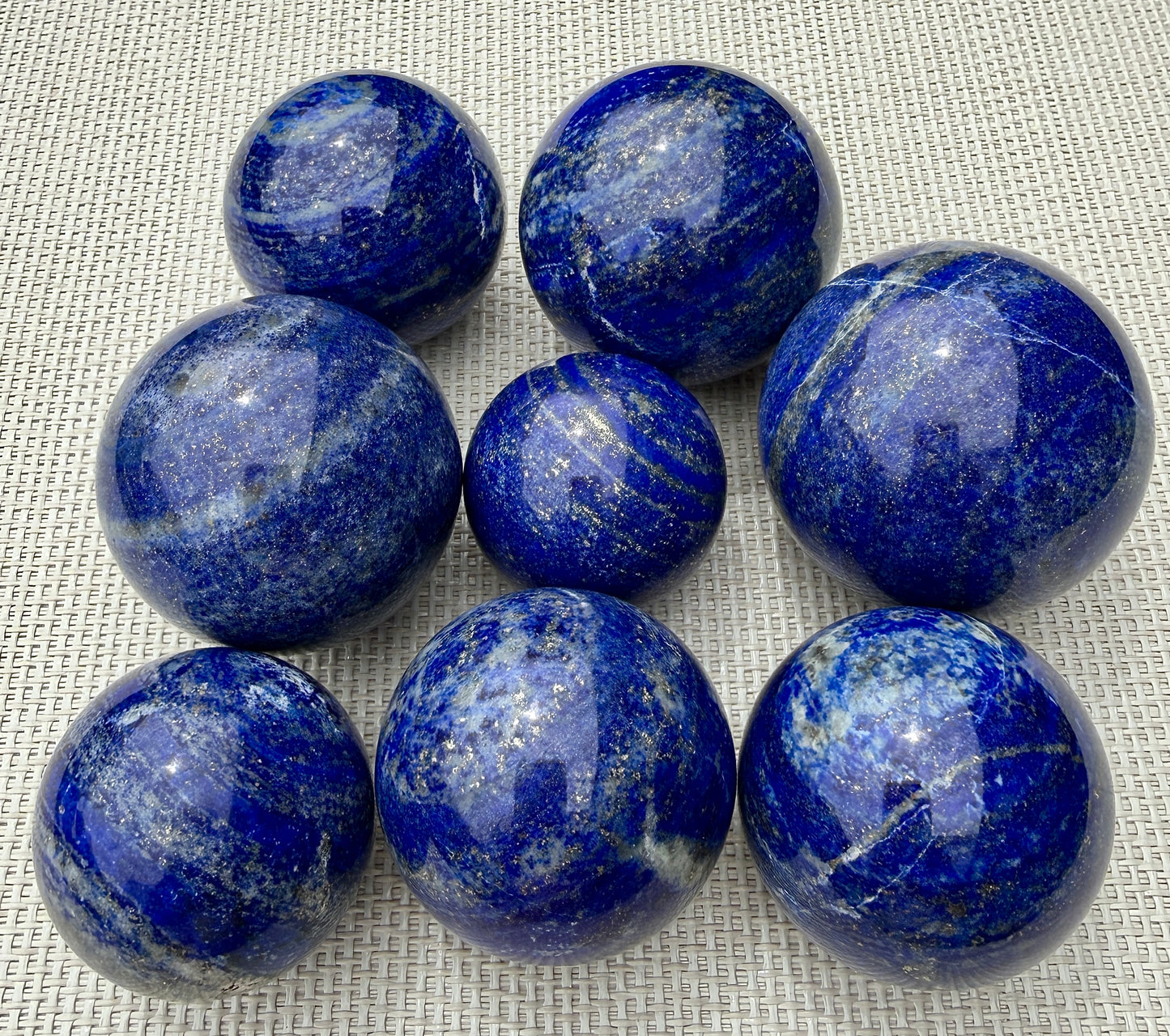 Wholesale Lot 8 Pcs Natural Lapis Lazuli Sphere Crystal Ball 1.9-2lbs Healing energy