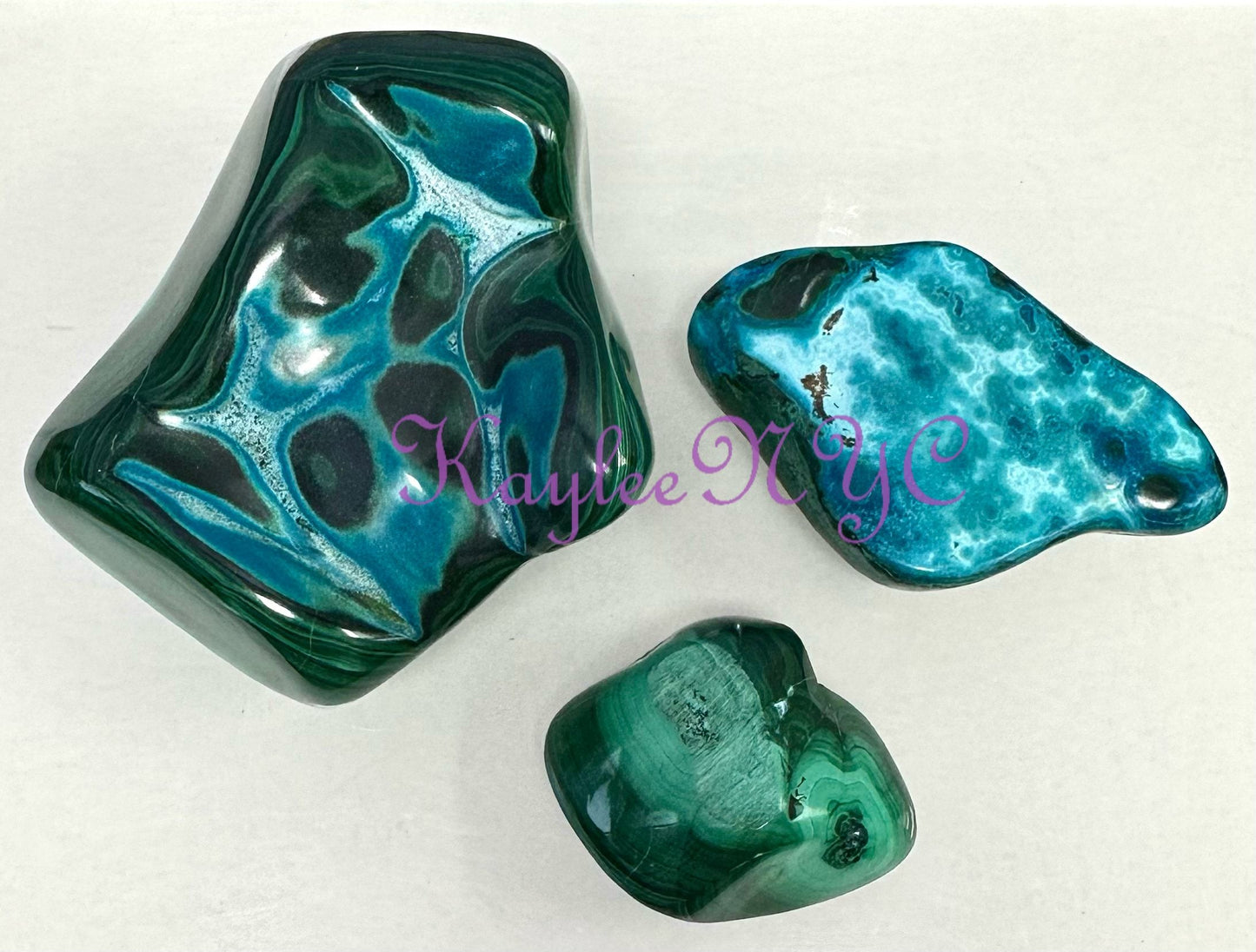 Wholesale Lot 3 pcs Natural Raw Chrysocolla Malachite Crystal Nice Quality 2.8-3lbs