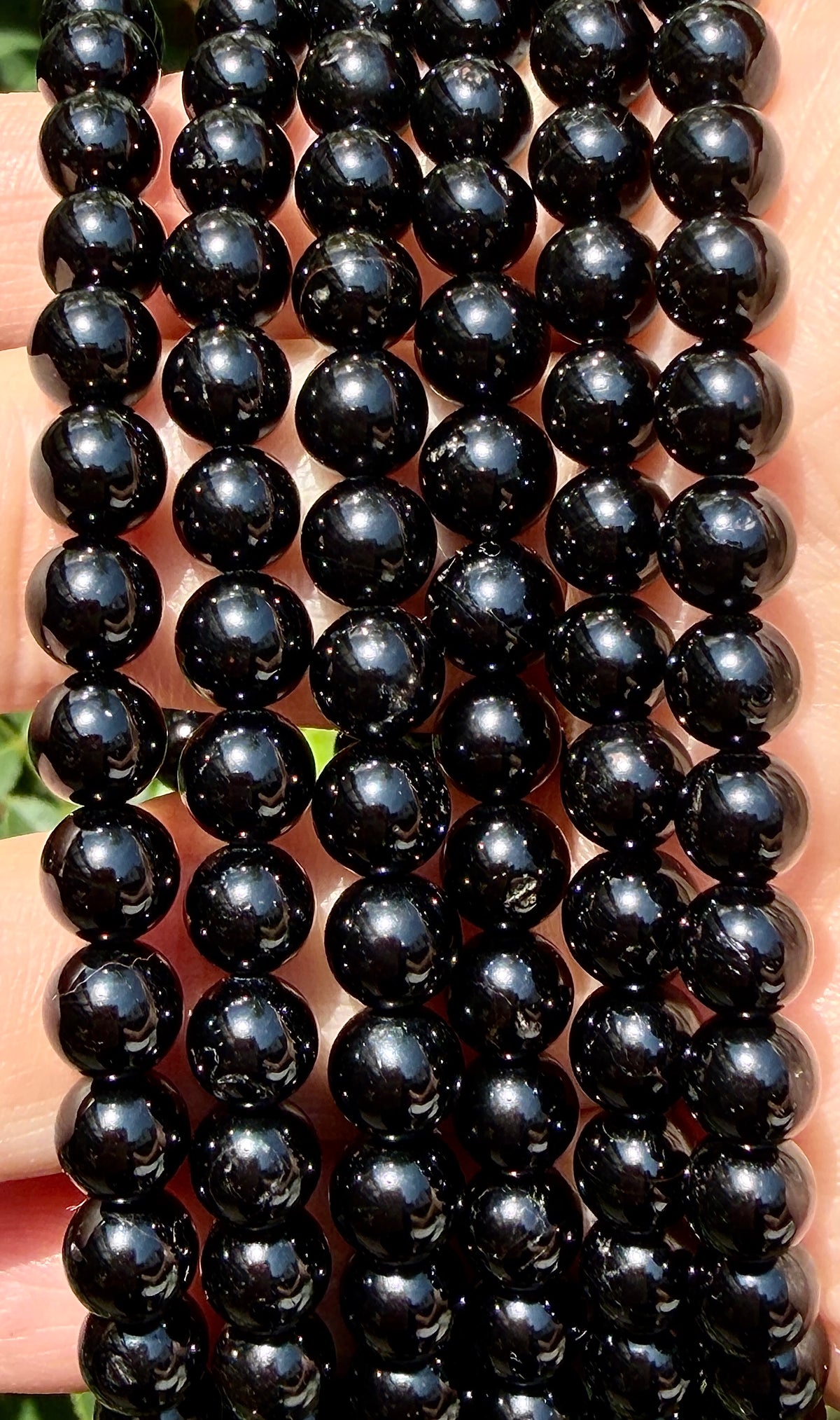 Wholesale Lot 6 Pcs Black Onyx 6mm 7.5” Crystal Healing Stretch Bracelet