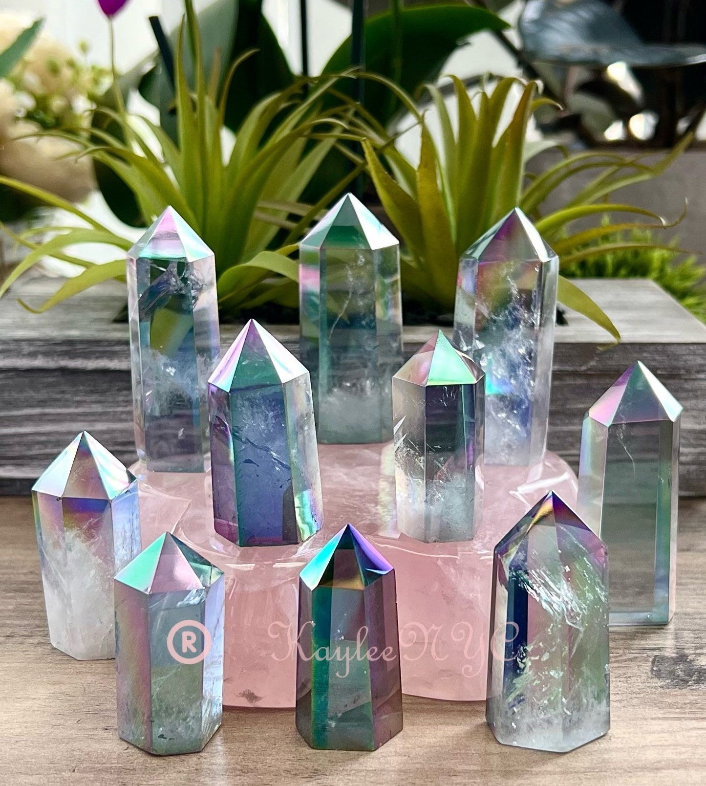 Wholesale Lot 1 lb Tanzine Aura Quartz Tower Obelisk Point Crystal Energy Healing