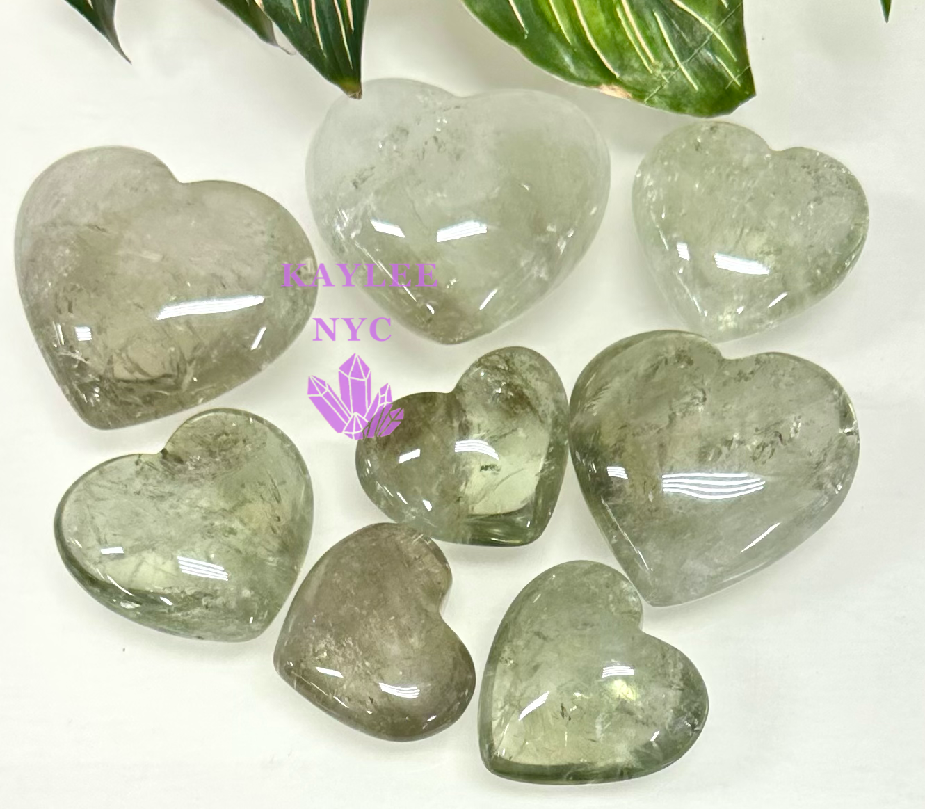 Wholesale Lot 1 lb Prasiolite Heart Heart Crystal Energy