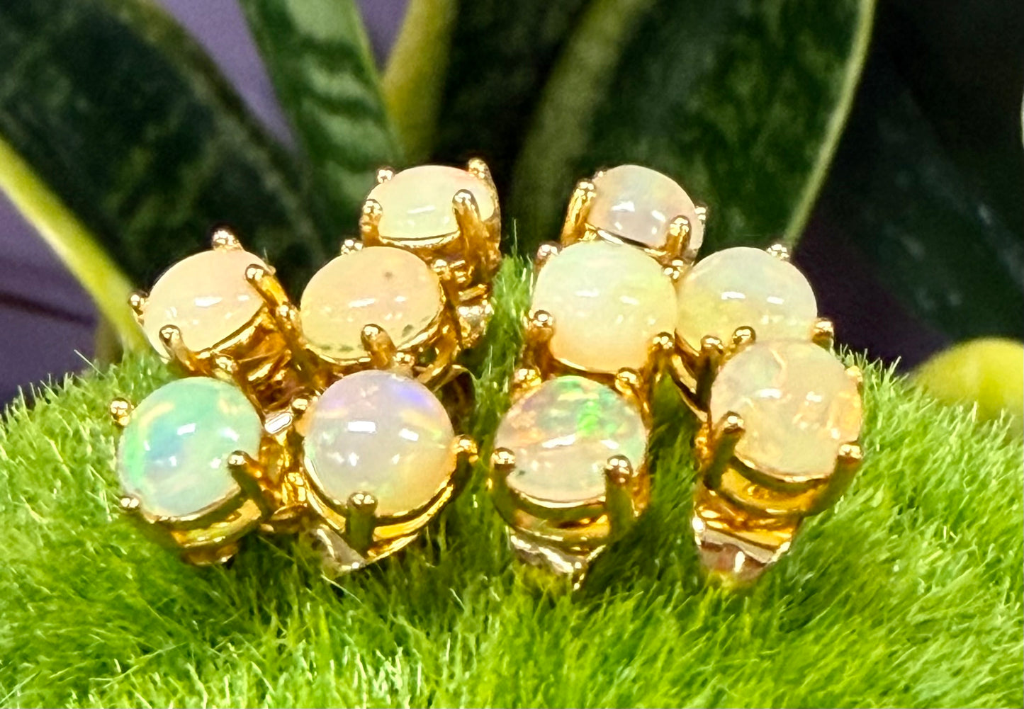 Wholesale 5 Pairs Natural Opal Sterling Silver(925) Posts 6mm