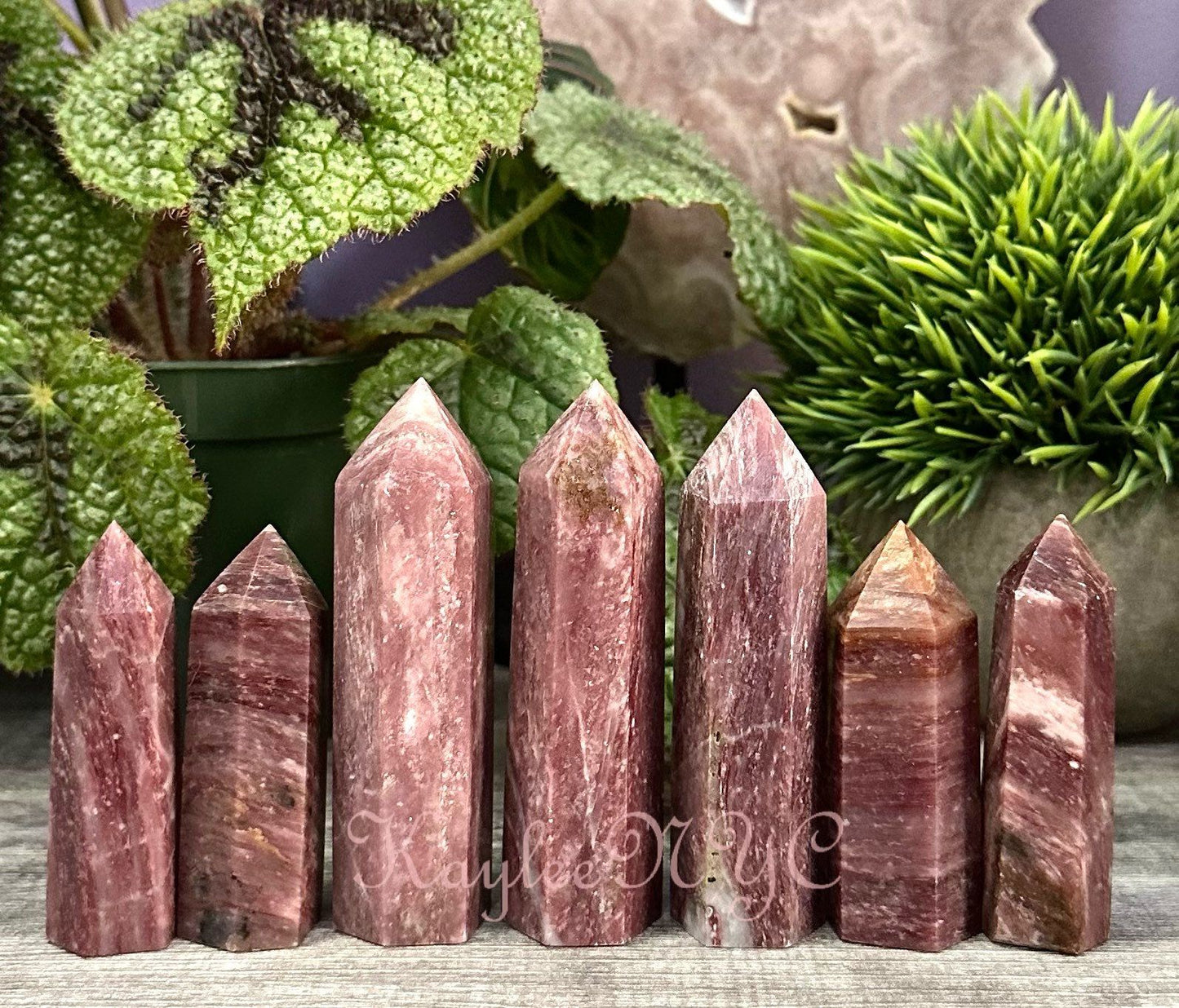 Wholesale Lot 1 Lb Natural Red Lepidolite Obelisk Tower Point Crystal Healing