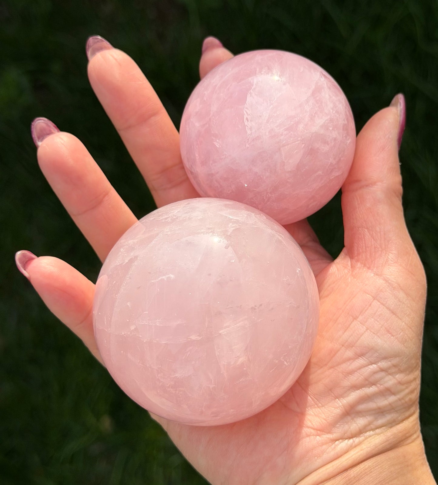Wholesale Lot 5 PCs Natural Rose Quartz Spheres Crystal Ball very nice quality 3.9-4lbs