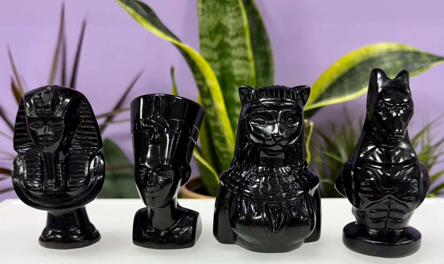 Wholesale Lot pcs 10cm Natural Black Obsidian Egyptian Carving Crystals Healing Energy