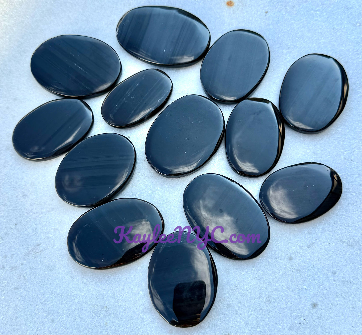 Wholesale 1 Lb Lot Natural Ice Obsidian Palm Stones Crystal Energy