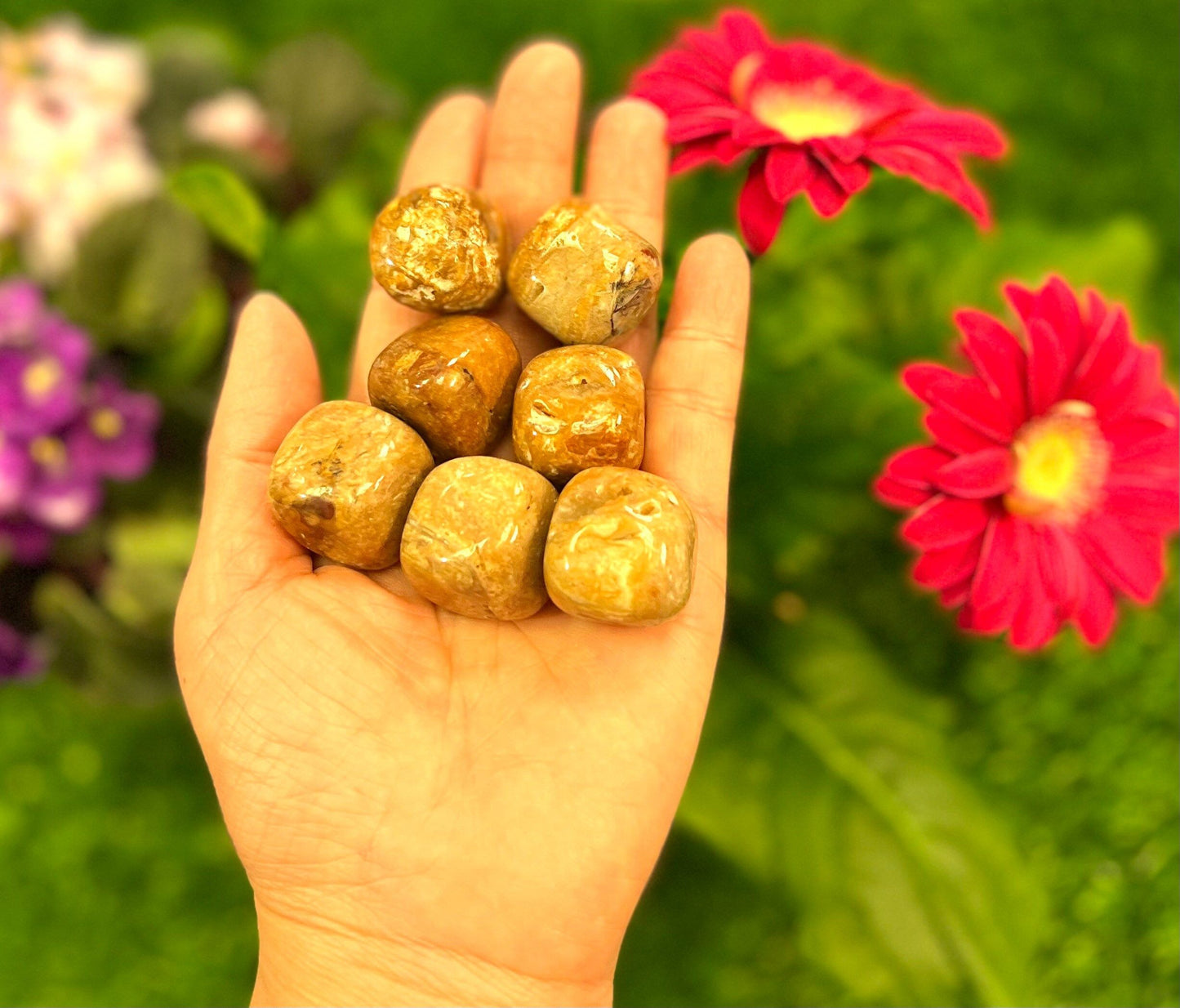 Wholesale Lot 2 Lbs Natural Yellow Jasper Tumble Healing Energy Nice Quality