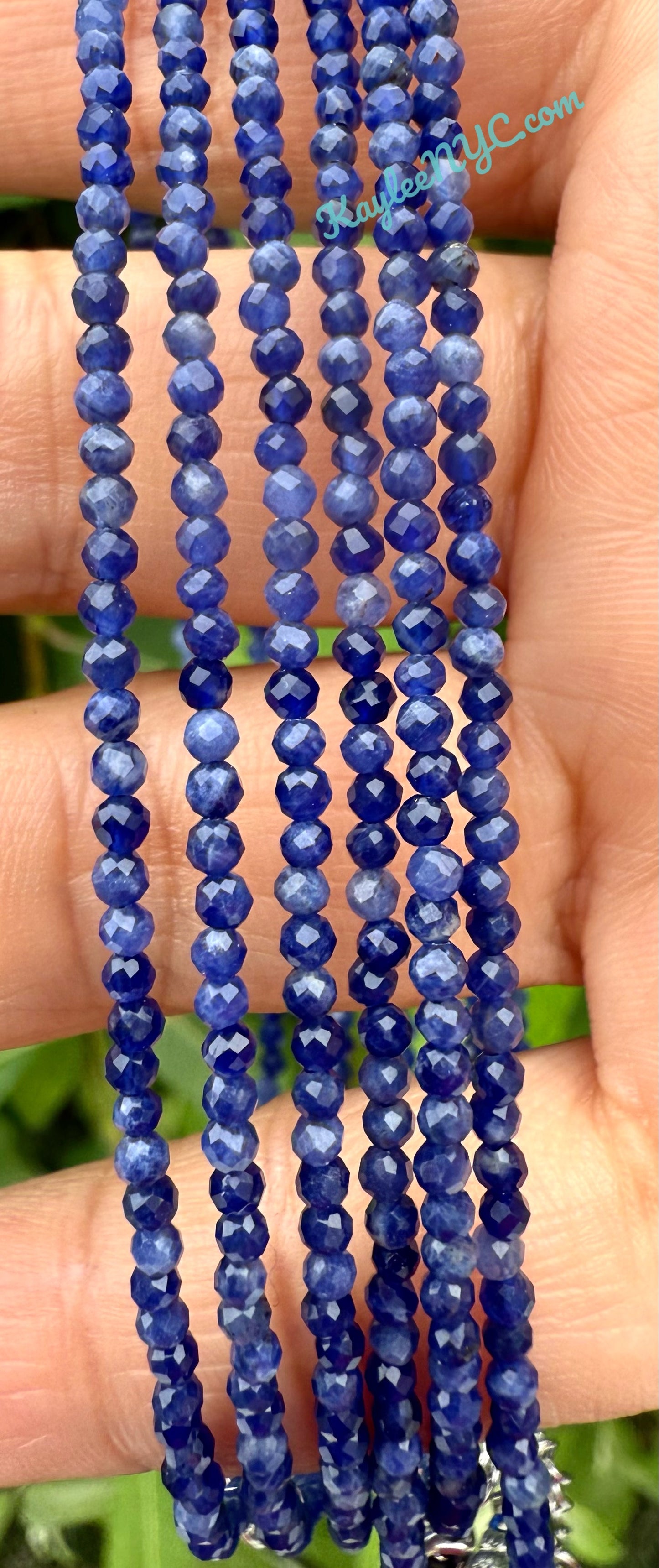 6 PCs 2mm Natural Sodalite Anklets Crystal Healing Energy