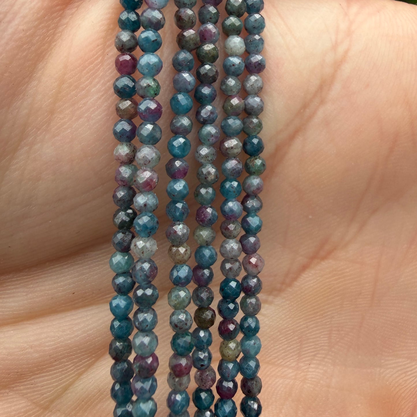 Wholesale 6 Pcs 2mm Natural Ruby and Sapphire Anklets Crystals Healing Energy