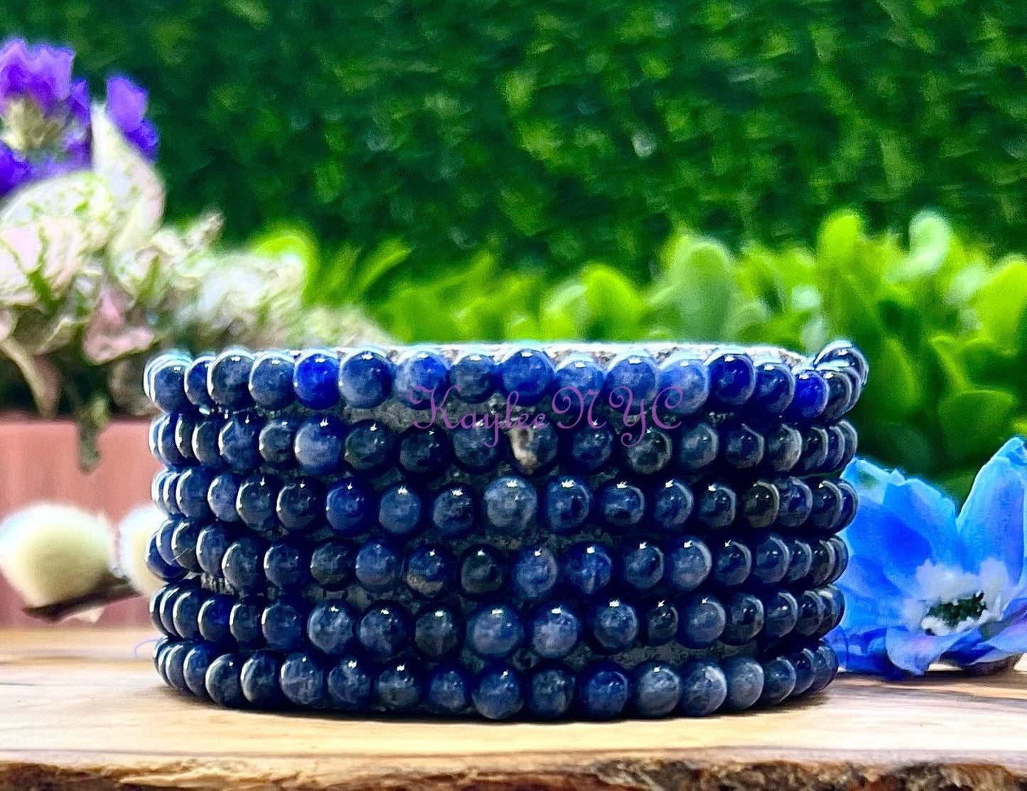 Wholesale Lot 6 Pcs Natural Sodalite 4mm 7.5” Crystal Healing Stretch Bracelet