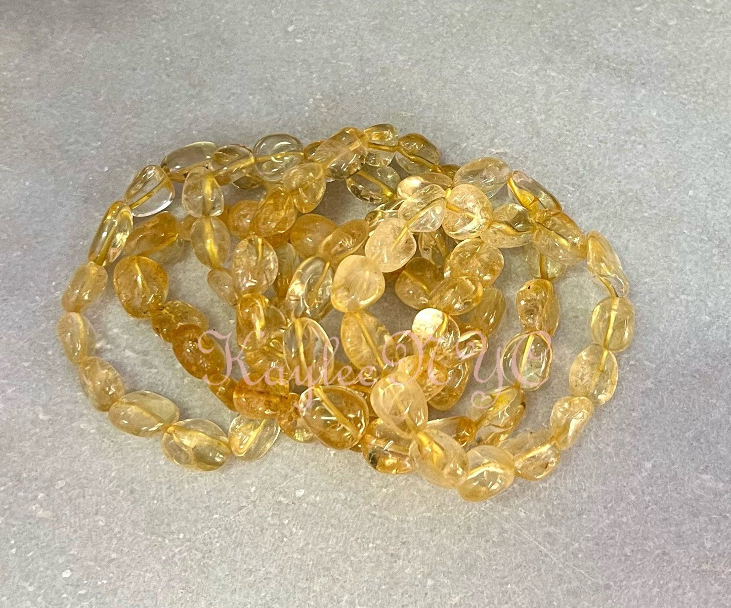 Wholesale 6 Pcs ~12mm 7.5” Citrine tumble Stretch Bracelet Crystal Healing Energy