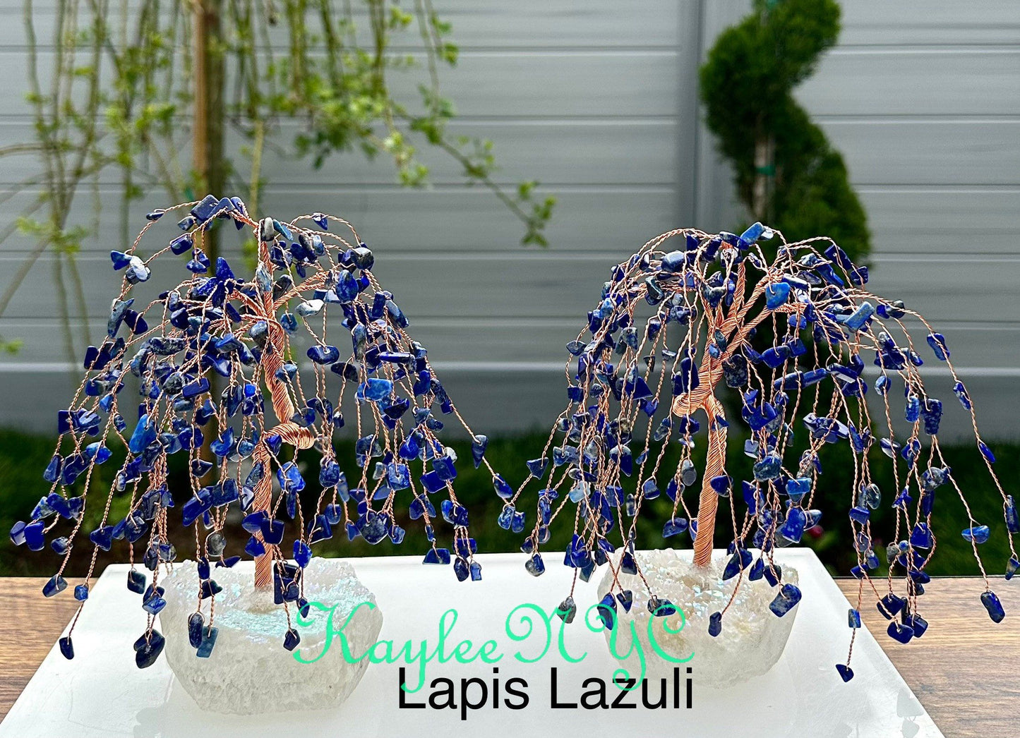 Wholesale Lot 3 Pcs Weeping Willow Tree with Angel Aura Base Crystal Healing Energy