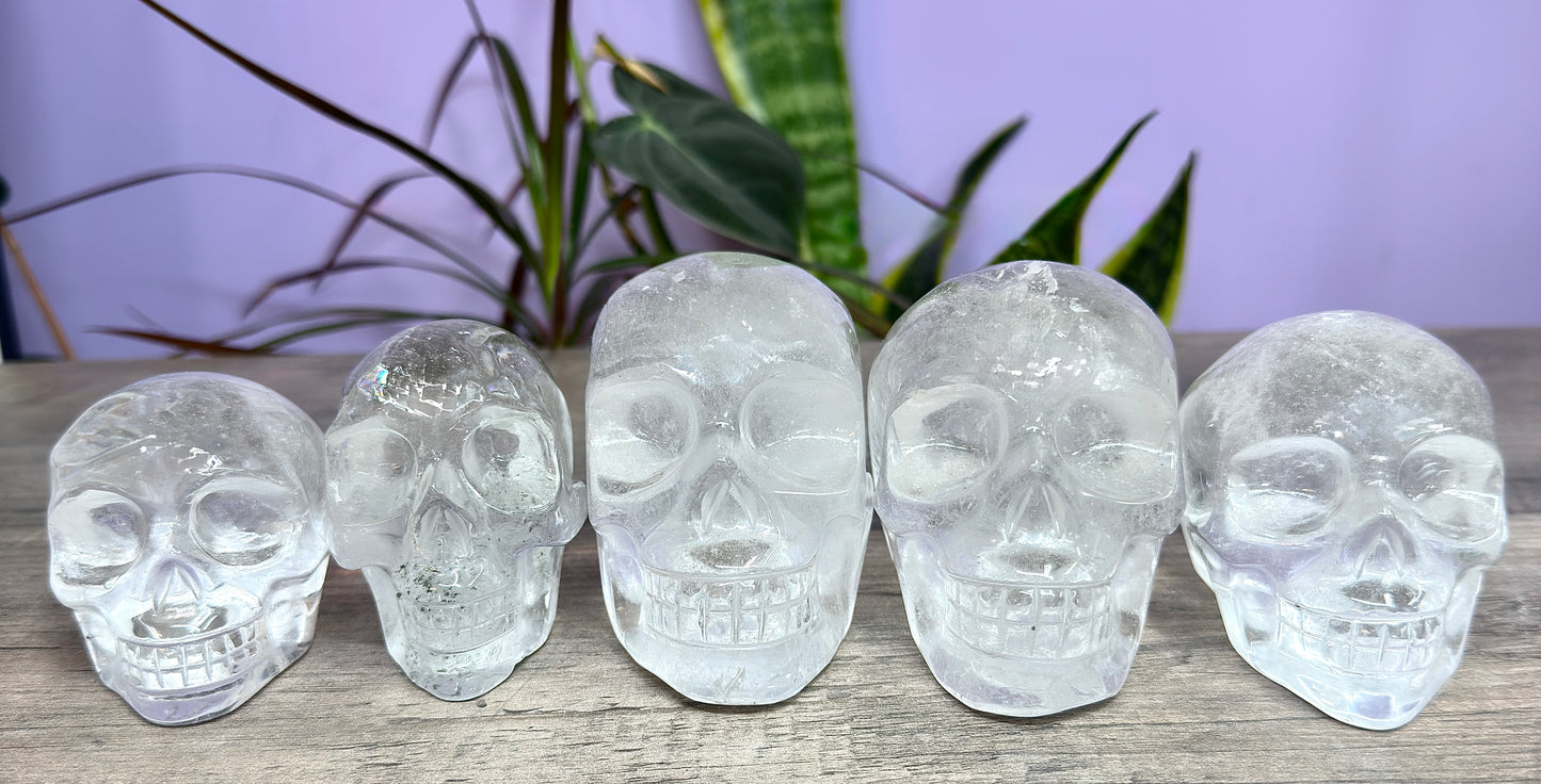 Wholesale lot 4-6 Pcs Clear Quartz Skull Bowl Natural Crystal healing energy