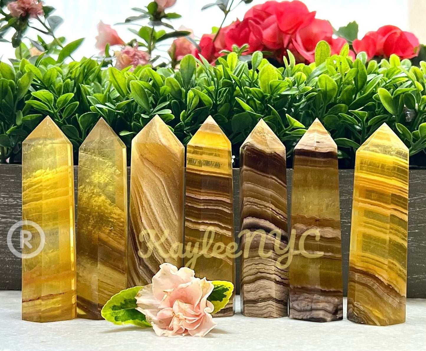 Wholesale Lot 2 lbs Yellow Fluorite Obelisk Tower Point Crystal Natural Energy